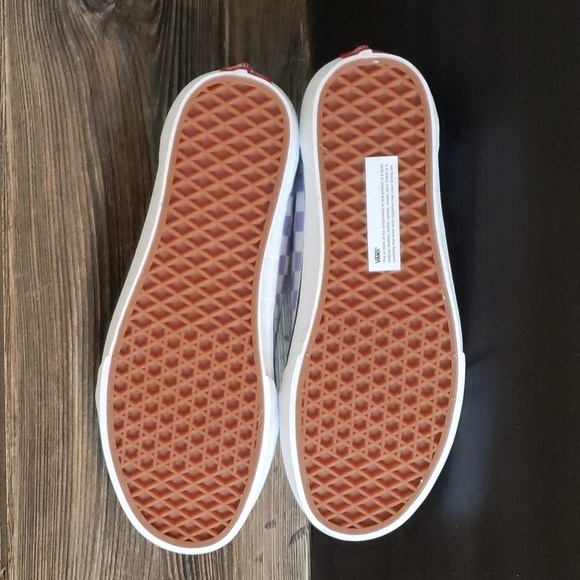 New Vans Old Skool Floral Check Lavender Purple White Black Sneakers - Picture 9 of 10